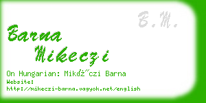 barna mikeczi business card